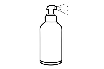 Fototapeta premium spray bottle silhouette line art vector illustration with a white background
