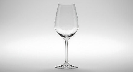 Fototapeta premium Empty Wine Glass Clear Textured Glass Elegant Stemmed Design for Barware and Dining Studio Render