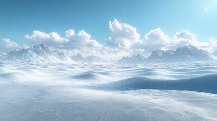 Snowy mountain range panorama
