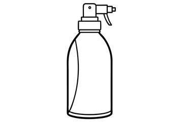 spray bottle silhouette line art vector illustration with a white background