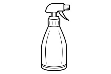 spray bottle silhouette line art vector illustration with a white background