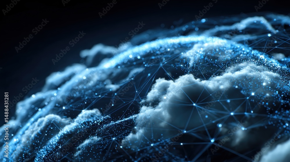 Poster global network cloud computing digital sphere