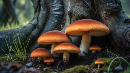 Jack O'Lantern fungi (omphalotus olearius) in the Sardinian countryside