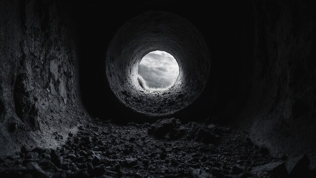 Grungy interior chimney flue showing dark, textured surface and soot buildup from industrial material