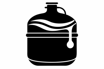 water gallon silhouette line art vector illustration with a white background