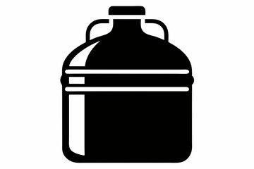 water gallon silhouette line art vector illustration with a white background