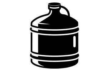 water gallon silhouette line art vector illustration with a white background