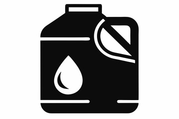 water gallon silhouette line art vector illustration with a white background