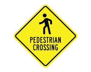 Pedestrian Crossing Sign &ndash; Alert Drivers to Yield to Pedestrians &ndash; High Quality Vectorial Graphic