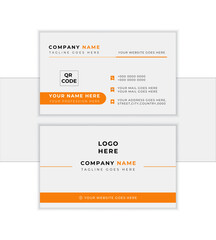 Double-sided creative business card template.gold & white color.landscape orientation. Vector illustration graphic design.
