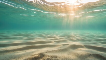 Underwater scene of a nearly flat sea bed with minimal sand