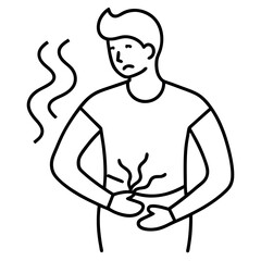Simple Stomach Pain Icon Depicting Gastric Inflammation