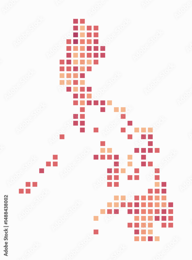 Poster philippines dotted map. digital style map of the country on white background. philippines shape with
