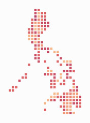 Philippines dotted map. Digital style map of the country on white background. Philippines shape with square dots. Colored dots style. Large size squares. Awesome vector illustration.
