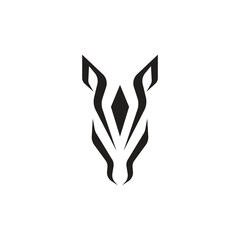 elegant tribal horse head pattern logo vector