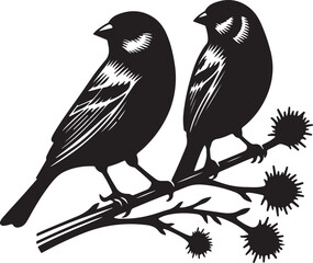 Obraz premium Finch high quality black vector