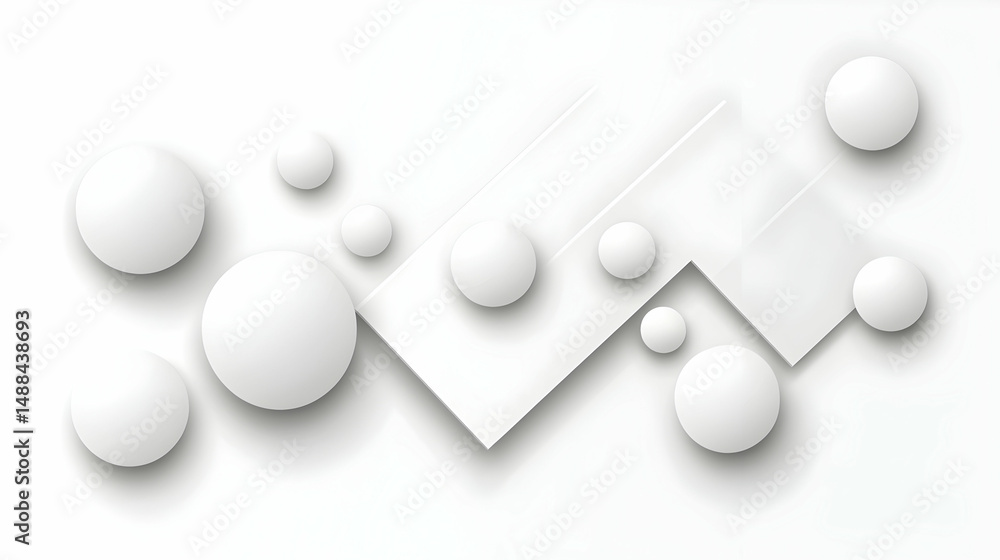 Canvas Prints abstract white spheres and shapes design, modern background for website banner