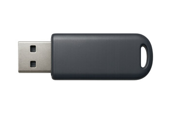Gray usb flash drive displaying minimalist design, compact storage solution against transparent backdrop