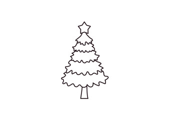 Fototapeta premium christmas tree evergreen pine fir vector emoji illustration symbol sign icon xmas 