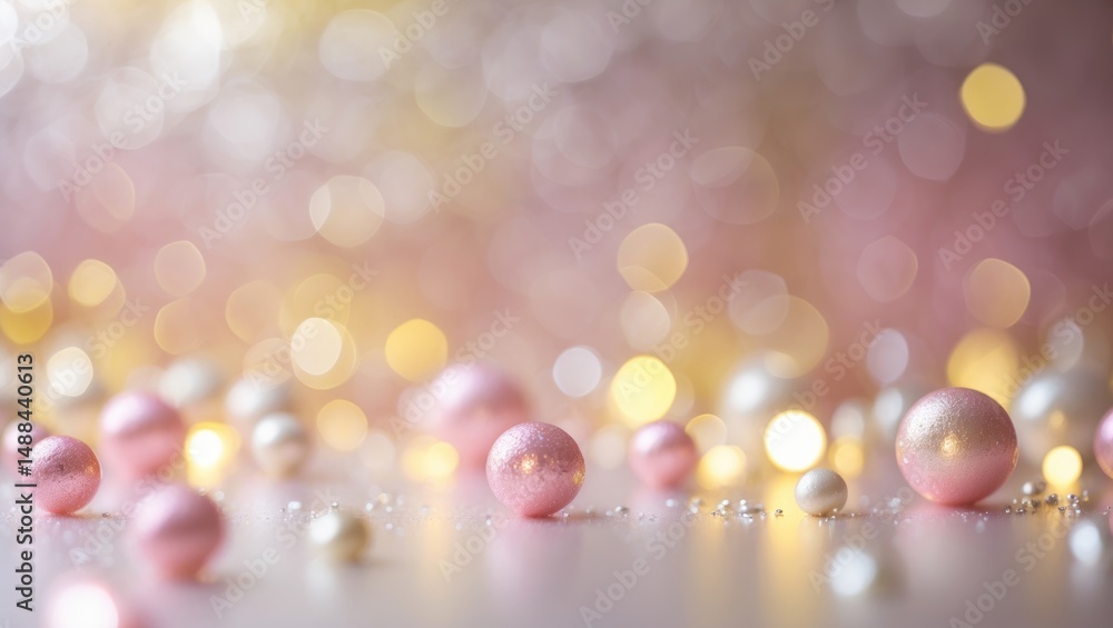 Poster soft blurred gradient in delicate pink and yellow hues with a bokeh backdrop.