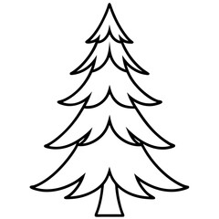 Pine Tree Icon Vector – Minimalist Nature Illustration on White Background