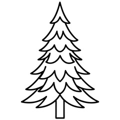 Pine Tree Nature Vector – Clean Line Art for Botanical Designs