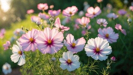 Cosmos flowers stunning in the garden