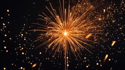 Fototapeta premium Colorful sparks and fiery explosions creating an energetic abstract background for celebration