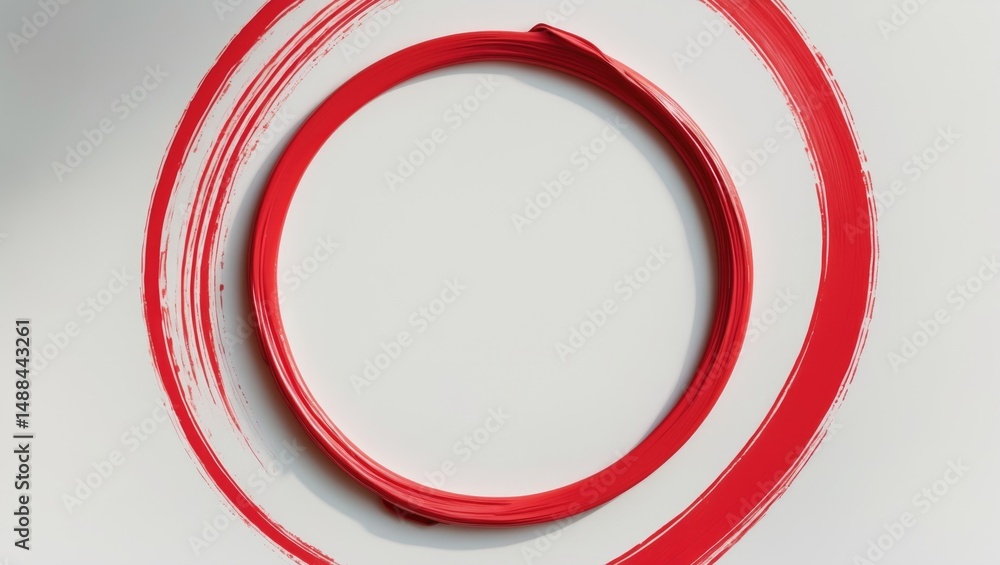 Poster round circular frame as a design feature, created with a paint stroke, composition isolated against 