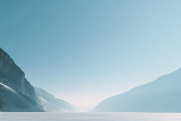 serene glacial valley in canada illuminated by clear blue light