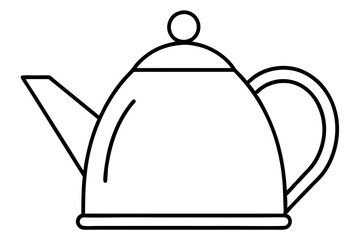 Obraz premium kettle icon silhouette line art vector illustration with a white background