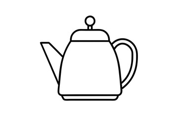 kettle icon silhouette line art vector illustration with a white background