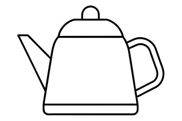 kettle icon silhouette line art vector illustration with a white background