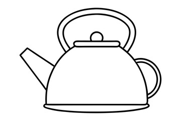 kettle icon silhouette line art vector illustration with a white background
