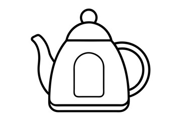 kettle icon silhouette line art vector illustration with a white background