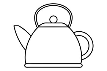 kettle icon silhouette line art vector illustration with a white background