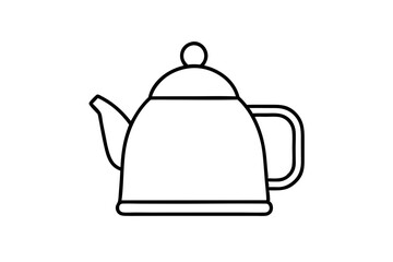 kettle icon silhouette line art vector illustration with a white background