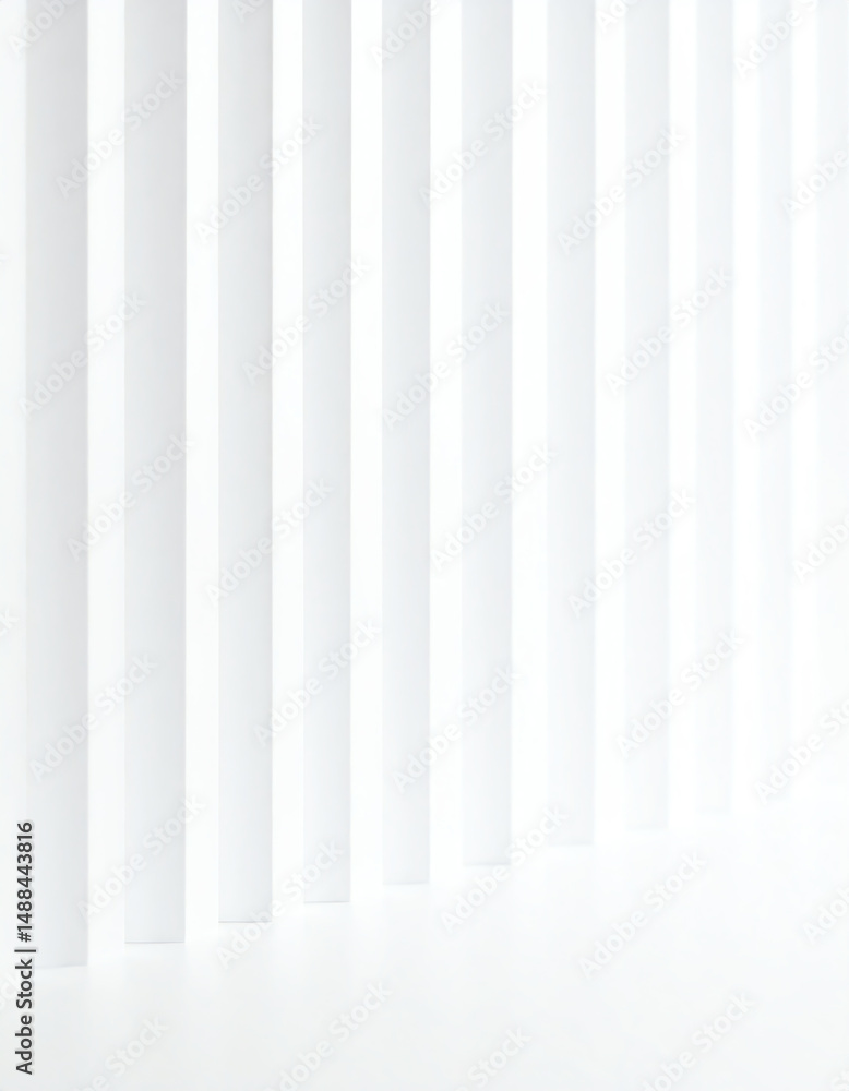 Poster minimalist design featuring vertical white lines against a bright background, creating a sense of op