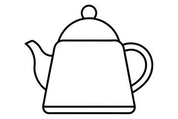 kettle icon silhouette line art vector illustration with a white background