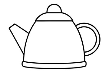 kettle icon silhouette line art vector illustration with a white background