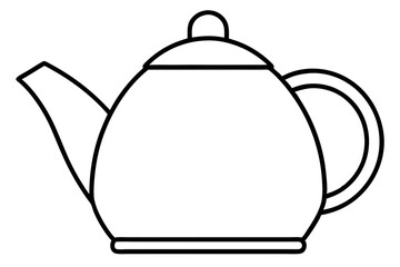 kettle icon silhouette line art vector illustration with a white background