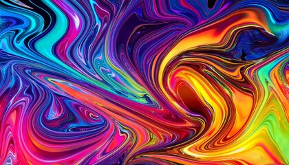 bright acid colors liquid marbled texture abstract neon background