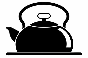 kettle icon silhouette line art vector illustration with a white background