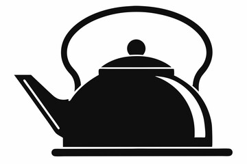 kettle icon silhouette line art vector illustration with a white background