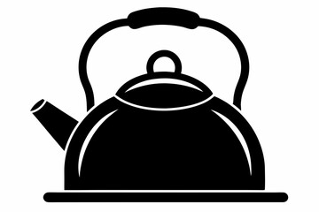 kettle icon silhouette line art vector illustration with a white background