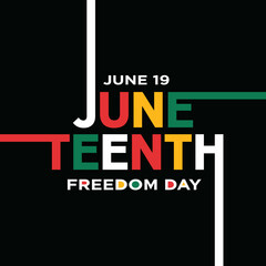 Juneteenth Freedom day design, June 19, 
card, banner, poster, background vector design 
for African American Independence Day 
event, web banner, ads, blog, flyer, invitation
