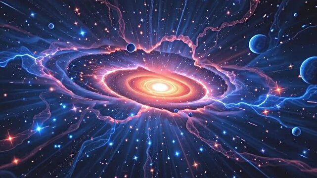 an astral composition featuring radiant blue stars streaking through a dense and colorful nebula, the ethereal glow illuminating dark patches of space