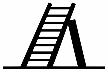 ladder silhouette line art vector illustration with a white background