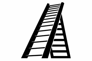 ladder silhouette line art vector illustration with a white background