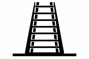ladder silhouette line art vector illustration with a white background